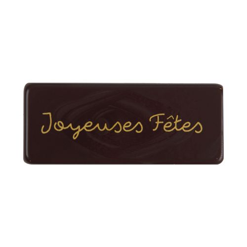 2013473 PLAQUETTE RECT JOYEUSES FETES 55X23MM 100PCES=BTE