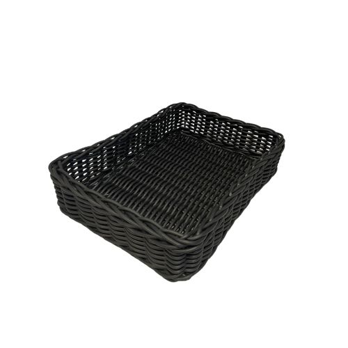 RECTANGULAR BLACK COMPOSITE BASKET 40*30*10 CM