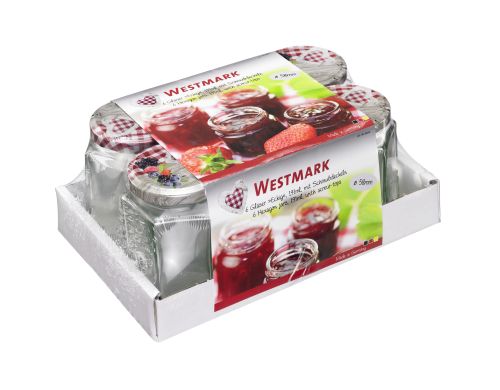 WESTMARK SET OF 6 JAM JARS 191ML GLASS 58MM 