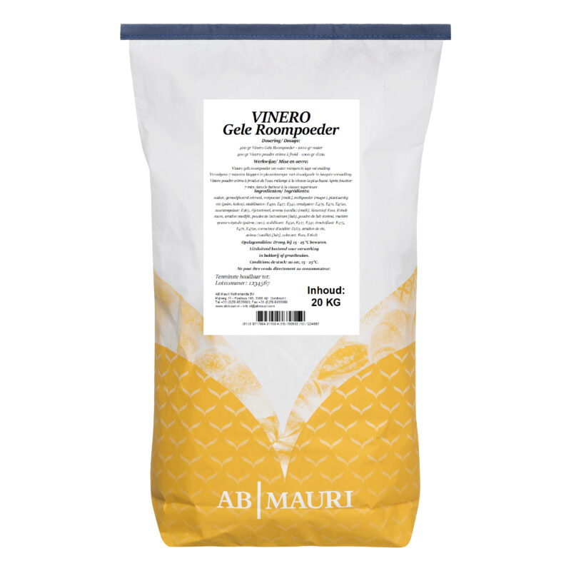 MAURI VINERO MIX CREME PATISSIERE GEELE ROOMPOEDER EN POUDRE 20KG