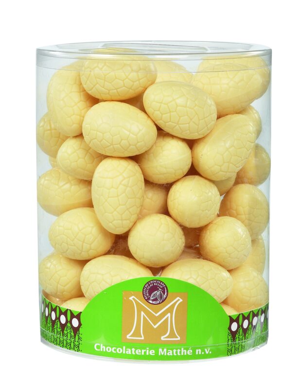 CREUX OEUF CHOCOLAT BLANC EN TUBO 6CM 52 X 18GR