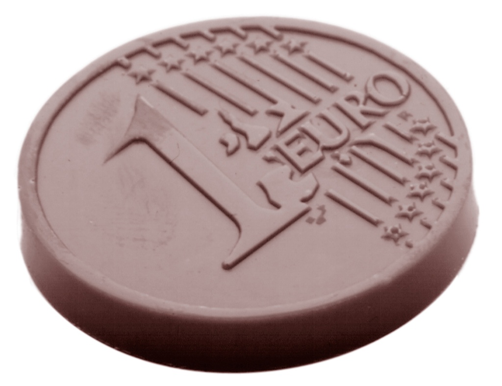 CHOCOLATE MOLD PCES 1 EURO CW1467 3X7 -- 5GR