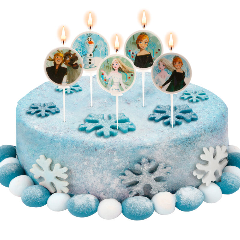 BOUGIE LA REINE DES NEIGES 2  RONDE 3CM 5 PCES