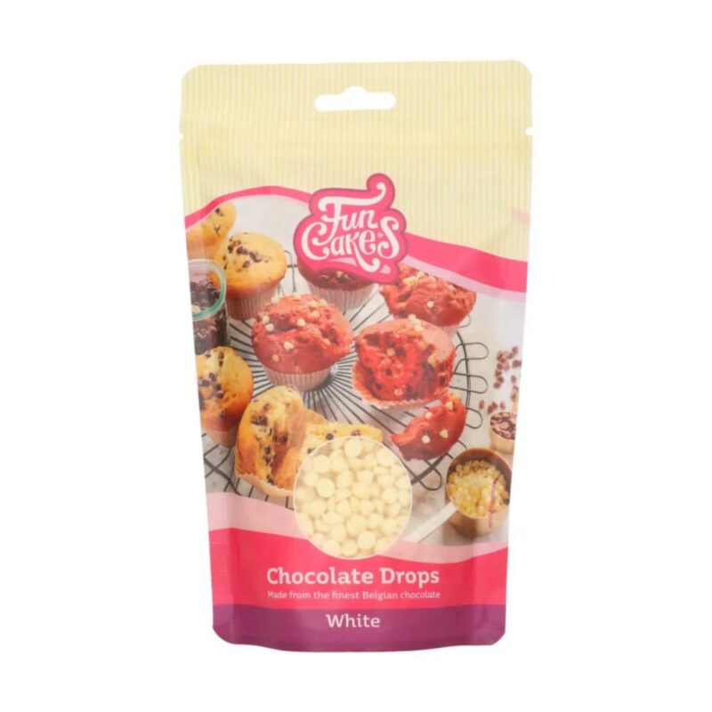FUNCAKES WITTE BAKKETCHOCOLADEDRUPPEN 350GR