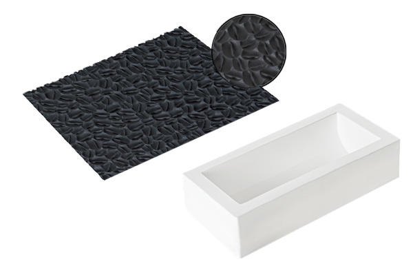 SILIKOMART KIT MOULE BUCHE +TAPIS RELIEF GRAINS DE CAFE 250X90 H70MM - 1300ML