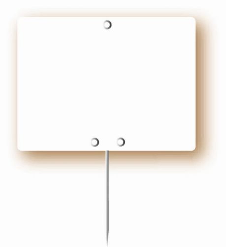 ETIQUETTE 6 X 4 CM BLANCHE PIQUE INOX PAQUET DE 10PCES