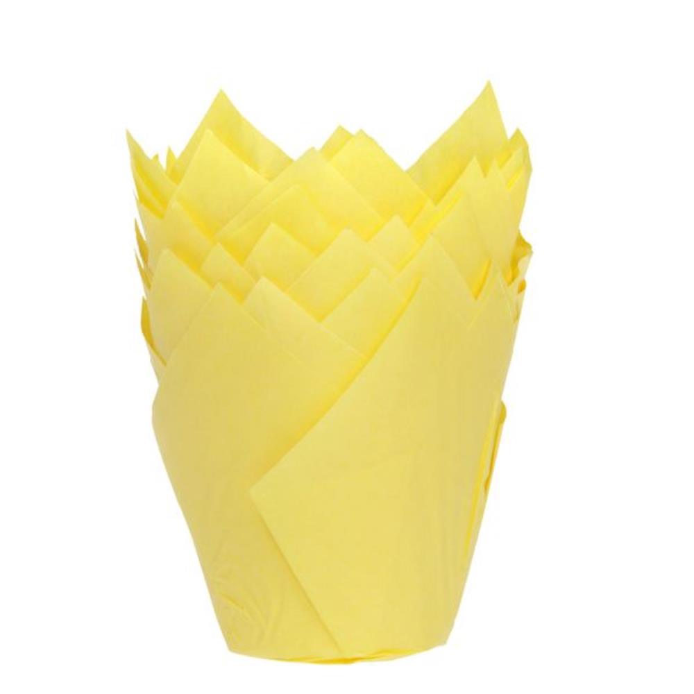 HOM TULPCUPCUP MUFFIN GEEL DIAMANT 5CM 36 STUKS FOST+ INBEGREPEN
