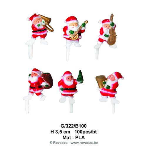 SANTA CLAUS MUSIC ASSORTMENT 6ASS 31MM 100PCES