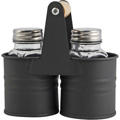 S&P GLASS GRILLIN CUTLERY SET WITH GREY/WOOD STAND