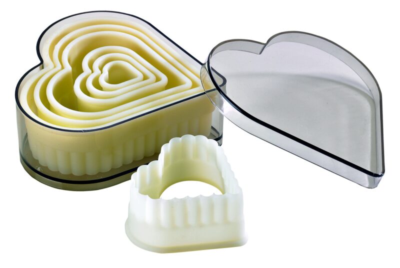 EXOGLASS 7P CUTTER FLUTED HEARTS FROM 1.5 TO 9.5CM-CH870P