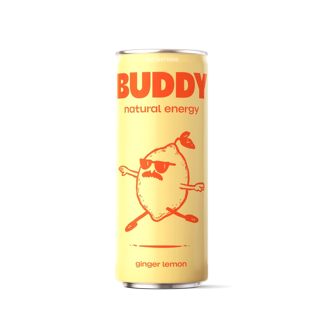 BUDDY LEMON GINGER DRINK CANS 12 X 250ML