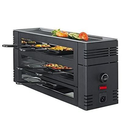 SPRING RACLETTE/PIZZA + GRILL 6P ZWART 1100W