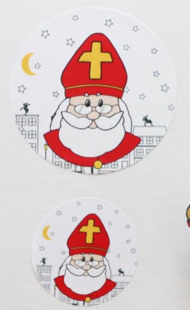 AUTOCOLLANT SAINT NICOLAS GM 63,5MM PAQUET DE 5 X 12PCES