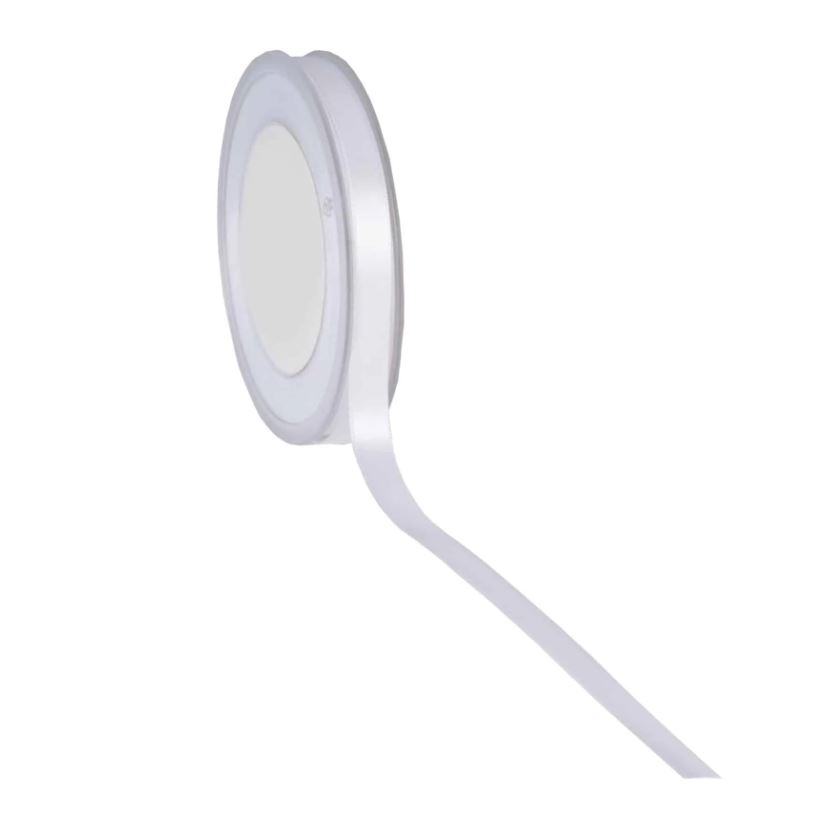 RUBAN PREMIUM DOUBLE SATIN BLANC BRILLANT 10MMX25M FOST+ INCLUS