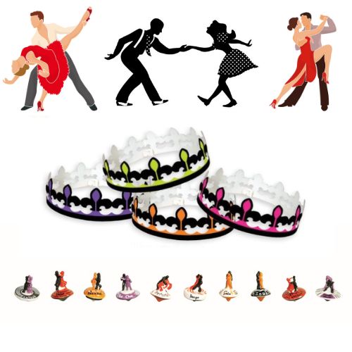 PORSELEINEN BONEN 100STKS "DANCING TOP" +KRONEN ***NIEUW 2024***
