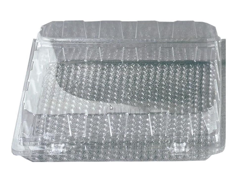PATIPACK SQUARE PASTRY BOX INT.100X100X50MM VENTILATED HINGED LID 405PCS *SCDE*