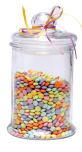 BONBONNIERE EN VERRE COUVERCLE HERMETIQUE D/13CM: H/22CM 