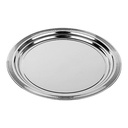 APS ROUND CHROME SERVING TRAY DIAM 35 CM