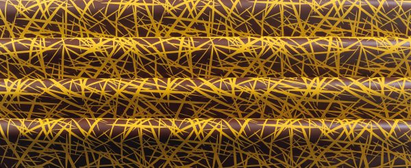 061182 PCB BEDRUKTE VELLEN MIKADO GOUD 40X25 CM 17 STUKS ***S/CD***