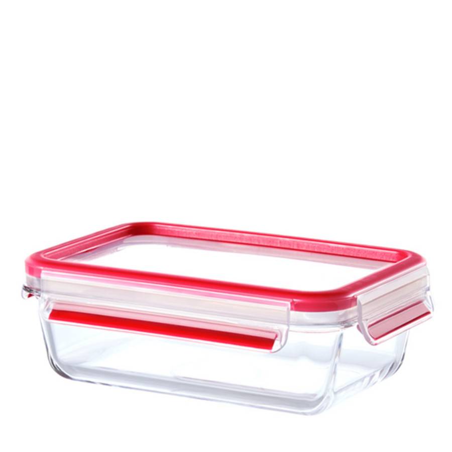 TEFAL AIRTIGHT GLASS BOX 0.70L RECTANGULAR/RED