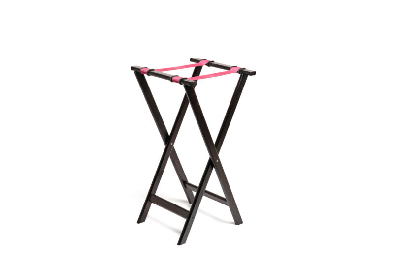 SERVING TRAY HOLDER 44X43.3XHT83.5CM BLACK BEECH WOOD