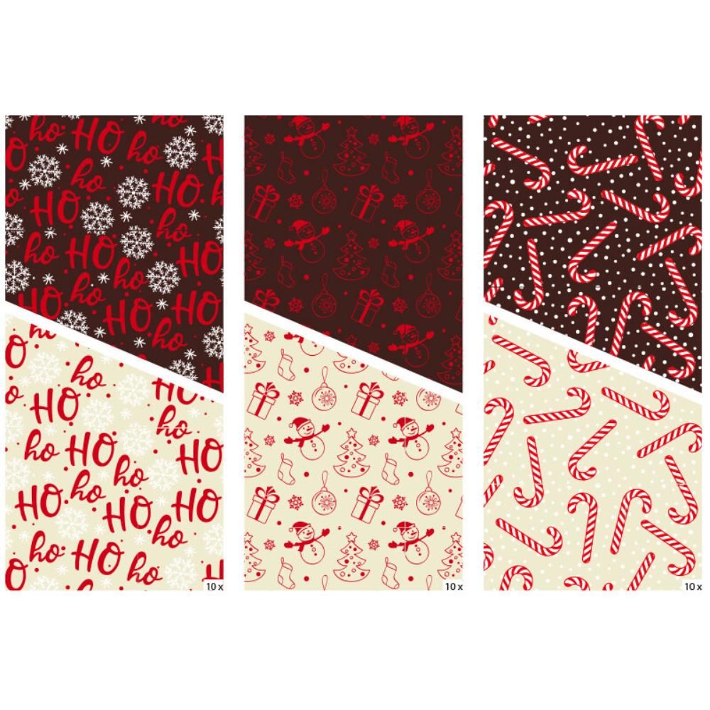 *FF*2046187 FEUILLE TRANSFERT 3 MODELES ROUGE 30X40CM 30PCES  ***S/CD***