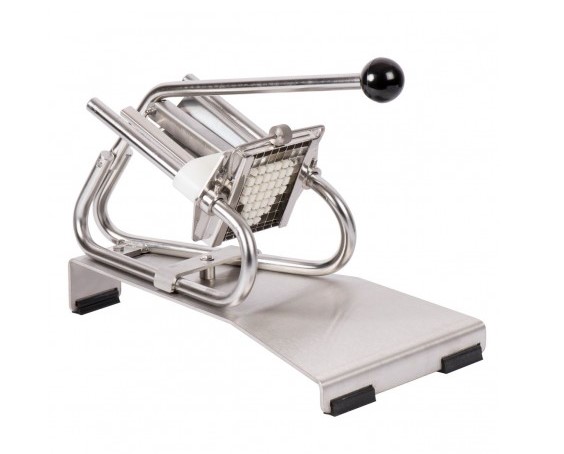 LT STAINLESS STEEL FRENCH FRY CUTTER ON STAINLESS STEEL BASE, 10MM BLADE