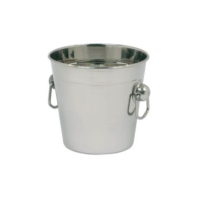 COMAS WINE BUCKET 1/2 BOTTLE-ICE STAINLESS STEEL W/RINGS