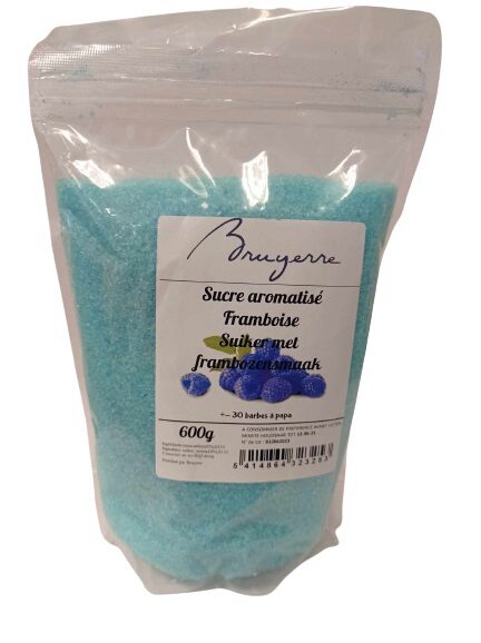 SUIKER VOOR BARBE A PAPA GEAROMATISEERT FRAMBOOS BRUYERRE ZAK 600GR=PAK***OP BESTELLING