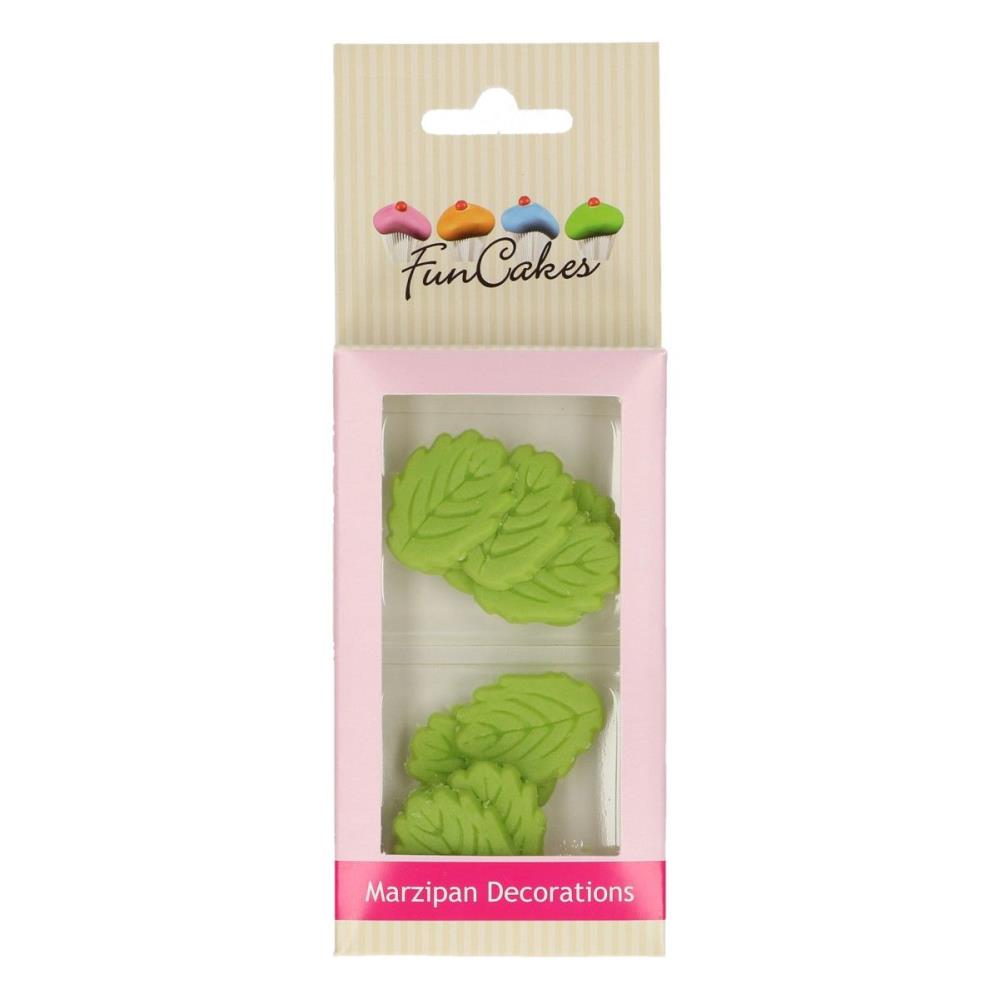 FUNCAKES MARZIPAN LEAF DECORATION 12PCS