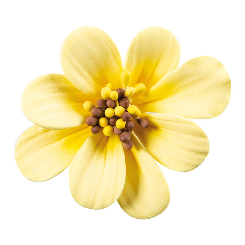1066097 FLEUR DE LYS JAUNE PASTILLAGE 5CM 36 PCES ***S/CDE***