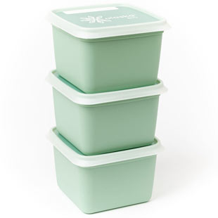 DBP ALASKA  "BIO" BOITES CARREE 13.5XH9CM 0.75L SET DE 3