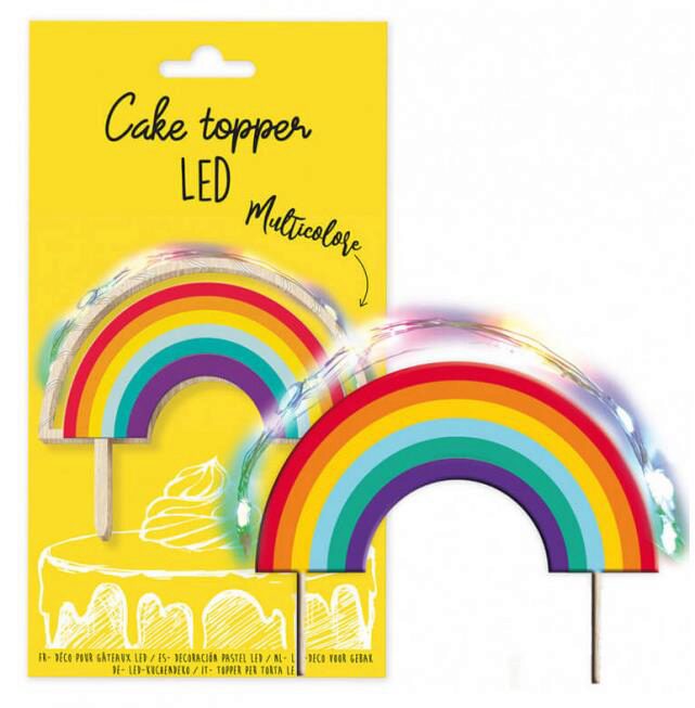 SCRAPCOOKING CAKE TOPPER LIGHT RAINBOW RECUPEL BELASTING INBEGREPEN