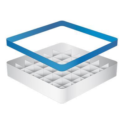 CATERRACKS CASIER 36 COMP+1 REHAUSSE 50X50XH14CMVERRES SANS PIED