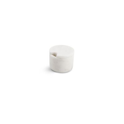 CHIC POT A/COUVERCLE MARBRE BLANC 7.5XH5.5CM