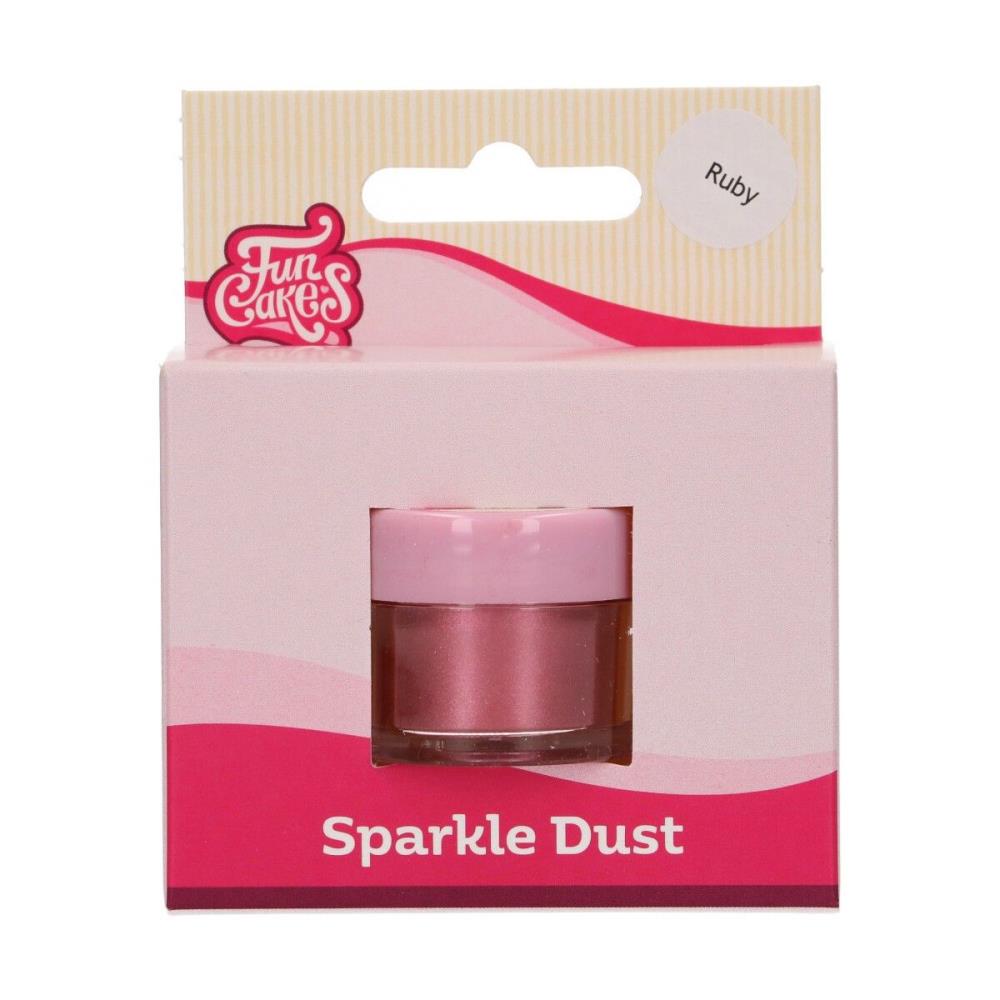 FUNCAKES FOOD COLOURING RUBY GLITTER POWDER 3GR
