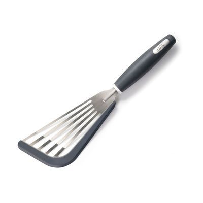 LACOR SPATULE POISSON AJOUREE INOX/BORD SILICONE18X8-30CM