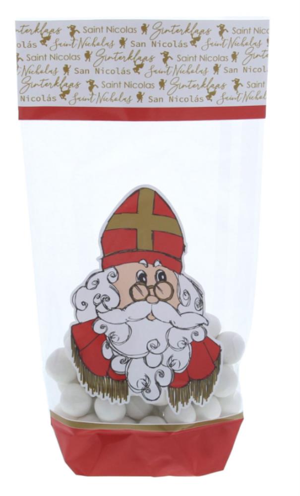 PP CROSS BOTTOM BAG SAINT NICHOLAS » 120 X 225 MM PACK OF 50 PCES
