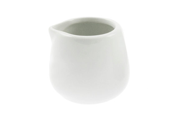 MELKKAN - ROOMKOM 5CL DIAM 5CM HT 4CM WIT PORSELEIN ZONDER HANDGREPEN
