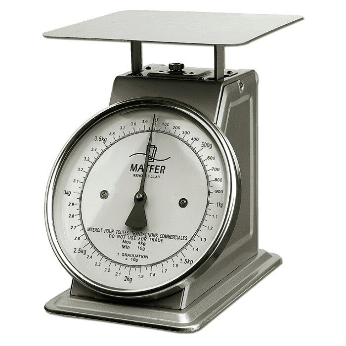 MECANISCH MATFER SCHAAL MET PLAAT 30KG PER 100GR
