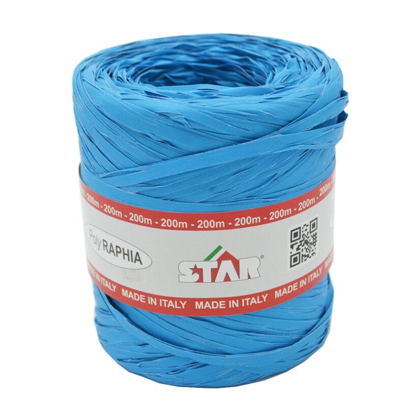 POLY RAPHIA 15MM X 200M BLEU CLAIRE R86