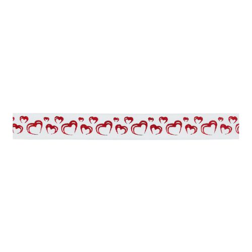WHITE BRASS RIBBON WITH RED HEART 15MMX20M FOST+ INCLUDED