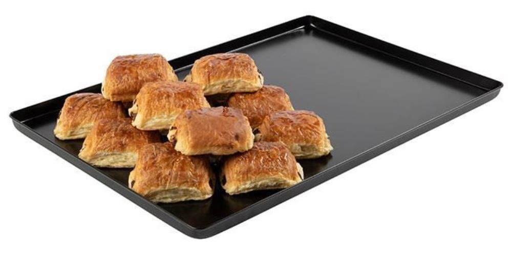 MATTE BLACK ALUMINUM TRAY 60X40XH2CM 90° PLEATED EDGE