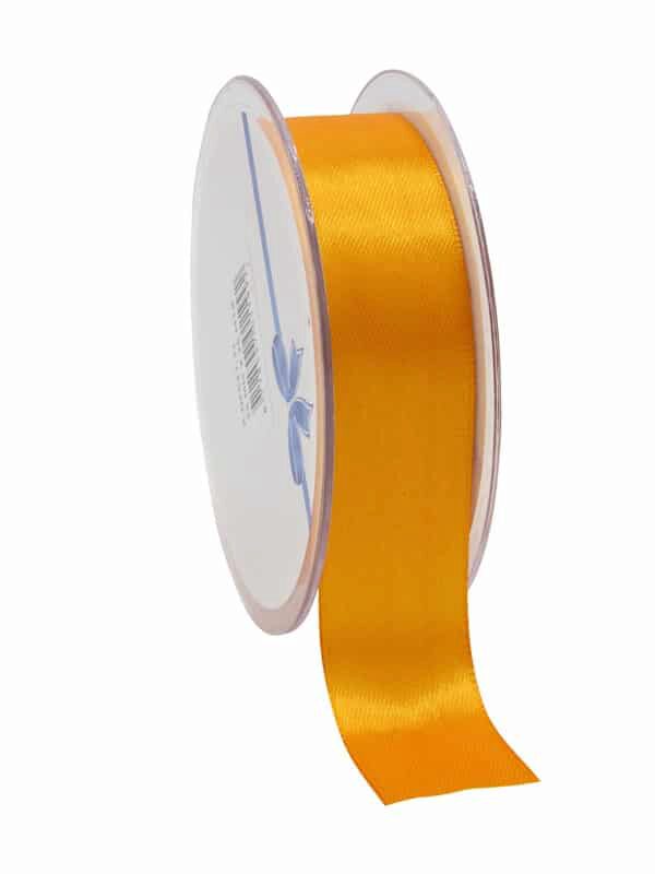 DUBBELZIJDIG SATIJNEN LINT MANDARIJNSINAASAPPEL 25MM X25M FOST+ INBEGREPEN
