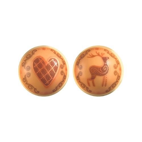 088151 PCB MOULES DEMI-BOULES PAIN D'ÉPICES POUR 10 PIÈCES 2 DESIGNS Ø 5CM 10PCS ***S/CDE***