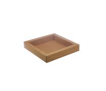 KRAFT WINDOW BOX N°10 10X10XHT1.9CM BOX OF 24PCS
