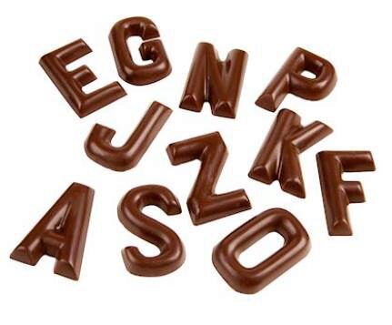 CHOCOLATE MOLD ALPHABET LETTERS A-Z 26 CW1426 26X1 -- 5GR *275X135MM