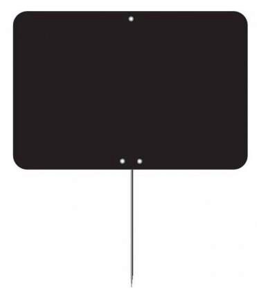 ÉTIQUETTE NOIRE NEUTRE 8X6CM AVEC PIC INOX PAQUET DE 10 PCES
