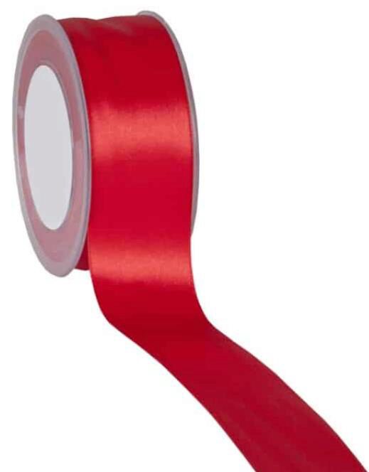 RED SATIN DOUBLE-SIDED RIBBON 38MM X 25M FOST+ INCLUDED