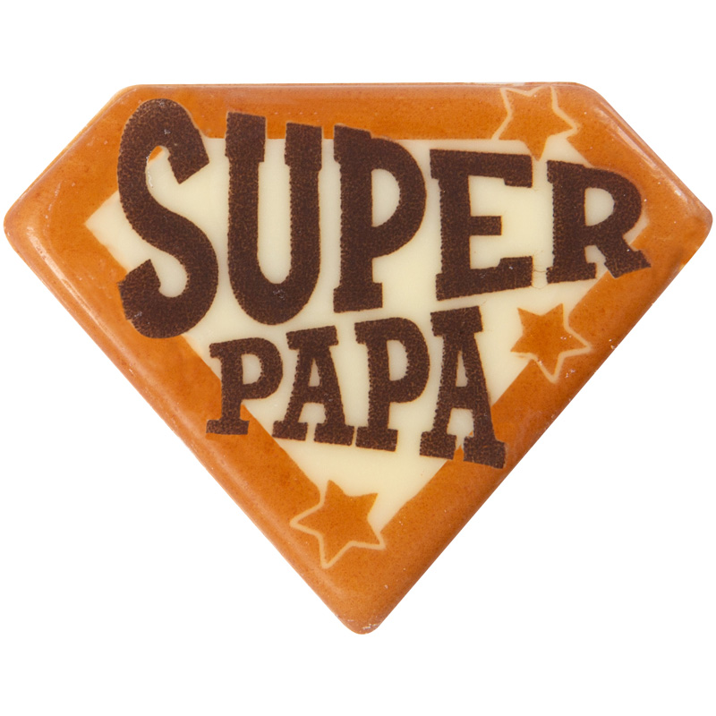2011089 SUPER PAPA PLATE 80X65MM CHOCOLATE 30 PCES
